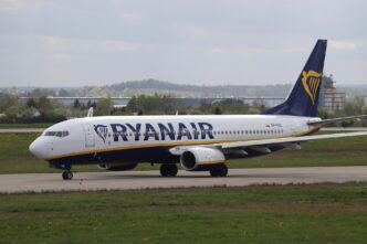 Boeing 737 spoločnosti Ryanair na odbavovacej ploche